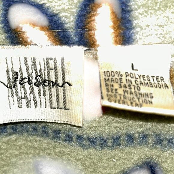 Jason Maxwell Vintage Forest green floral print fleece shacket button do… - Picture 2 of 5